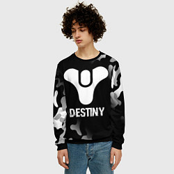 Свитшот мужской Destiny glitch на темном фоне, цвет: 3D-черный — фото 2
