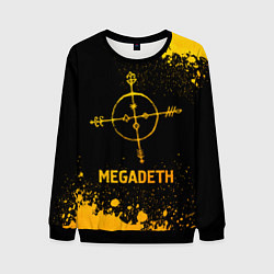 Свитшот мужской Megadeth - gold gradient, цвет: 3D-черный