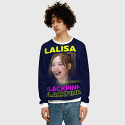 Свитшот мужской Lalisa - девушка из группы Blackpink, цвет: 3D-белый — фото 2