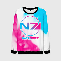 Мужской свитшот Mass Effect neon gradient style