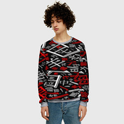 Свитшот мужской Японские аниме иероглифы, цвет: 3D-меланж — фото 2