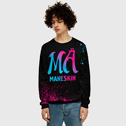 Свитшот мужской Maneskin - neon gradient, цвет: 3D-черный — фото 2