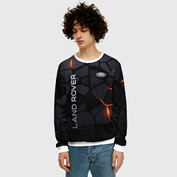 Свитшот мужской Land Rover - плиты с эффектом свечения, цвет: 3D-белый — фото 2