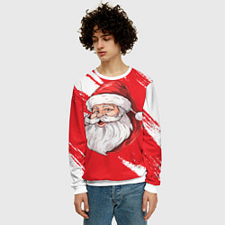 Свитшот мужской Санта в шапке, цвет: 3D-белый — фото 2