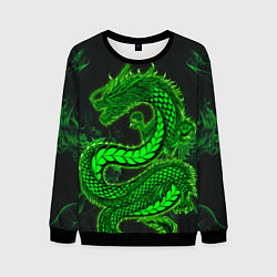 Мужской свитшот Зеленый дракон с эффектом свечения
