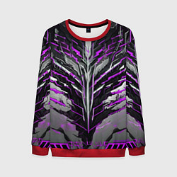Свитшот мужской Киберпанк доспех фиолетовый, цвет: 3D-красный