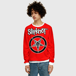Свитшот мужской Slipknot пентаграмма, цвет: 3D-белый — фото 2