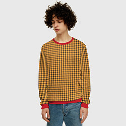 Свитшот мужской Желто-черная клетка, цвет: 3D-красный — фото 2