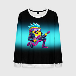 Мужской свитшот Sponge Bob - rock guitarist - ai art