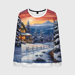 Мужской свитшот Зимний праздник в сказочном городке