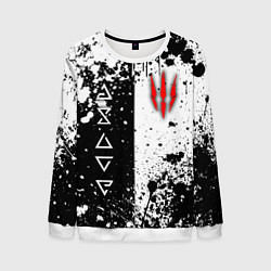 Мужской свитшот Ведьмак - знаки и брызги