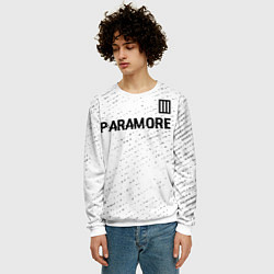 Свитшот мужской Paramore glitch на светлом фоне посередине, цвет: 3D-белый — фото 2