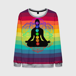 Свитшот мужской Символ кундалини йоги - чакры исцеления, цвет: 3D-меланж