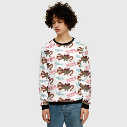 Свитшот мужской Паттерн с русским драконом, цвет: 3D-черный — фото 2