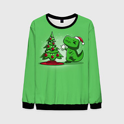 Мужской свитшот Новогодняя проблема тираннозавра рекса