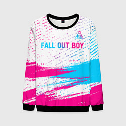 Свитшот мужской Fall Out Boy neon gradient style посередине, цвет: 3D-черный