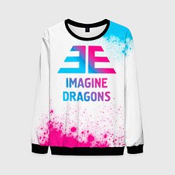 Свитшот мужской Imagine Dragons neon gradient style, цвет: 3D-черный