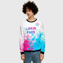 Свитшот мужской Linkin Park neon gradient style посередине, цвет: 3D-черный — фото 2