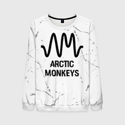 Свитшот мужской Arctic Monkeys glitch на светлом фоне, цвет: 3D-белый