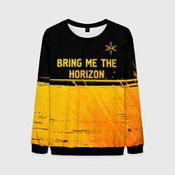 Свитшот мужской Bring Me the Horizon - gold gradient посередине, цвет: 3D-черный