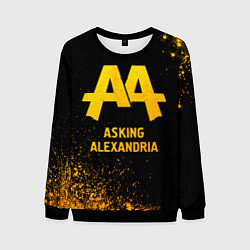 Свитшот мужской Asking Alexandria - gold gradient, цвет: 3D-черный