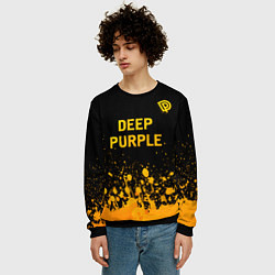 Свитшот мужской Deep Purple - gold gradient посередине, цвет: 3D-черный — фото 2