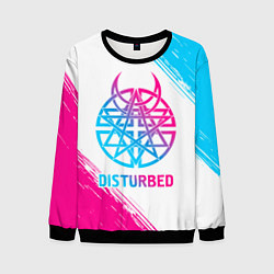 Свитшот мужской Disturbed neon gradient style, цвет: 3D-черный