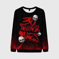 Мужской свитшот Thirty seconds to mars skulls