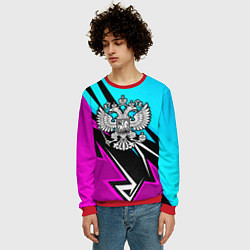 Свитшот мужской Герб рф - неоновый, цвет: 3D-красный — фото 2