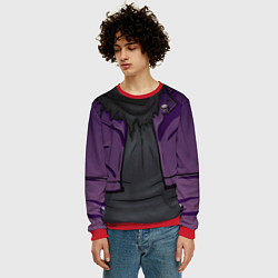 Свитшот мужской Фиолетовая косуха лича с черепами, цвет: 3D-красный — фото 2