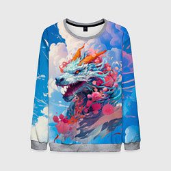 Свитшот мужской Небесный дракон, цвет: 3D-меланж