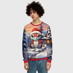 Свитшот мужской Красный дракончик 2024, цвет: 3D-красный — фото 2