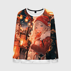 Свитшот мужской Новогодняя подруга, цвет: 3D-белый