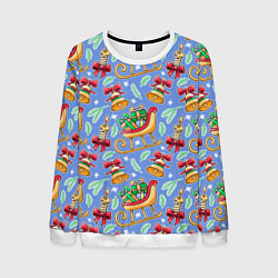 Мужской свитшот Новогодний праздничный узор