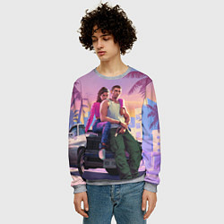 Свитшот мужской Jason & Lucia - GTA 6 official art, цвет: 3D-меланж — фото 2