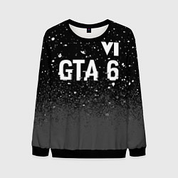 Мужской свитшот GTA 6 glitch на темном фоне посередине