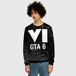 Свитшот мужской GTA 6 glitch на темном фоне, цвет: 3D-черный — фото 2
