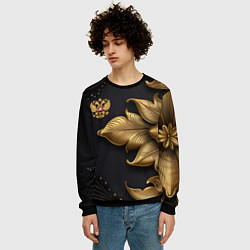 Свитшот мужской Золотой герб России, цвет: 3D-черный — фото 2