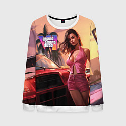 Свитшот мужской GTA 6 girl vice city, цвет: 3D-белый