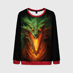 Свитшот мужской Зеленый огнедышащий дракон, цвет: 3D-красный