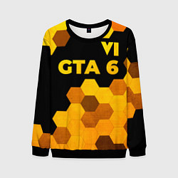 Свитшот мужской GTA 6 - gold gradient посередине, цвет: 3D-черный