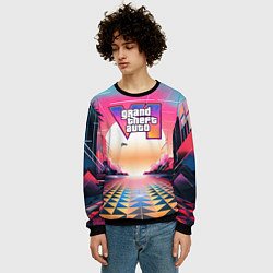 Свитшот мужской GTA 6 retro abstract logo, цвет: 3D-черный — фото 2