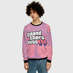 Свитшот мужской GTA 6 pink, цвет: 3D-черный — фото 2