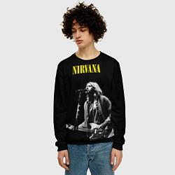 Свитшот мужской Группа Nirvana Курт Кобейн, цвет: 3D-черный — фото 2
