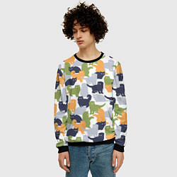 Свитшот мужской Пушистые кошки, цвет: 3D-черный — фото 2