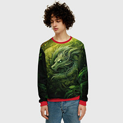 Свитшот мужской Зеленый лесной дракон 2024, цвет: 3D-красный — фото 2