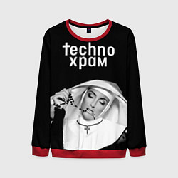 Мужской свитшот Techno храм монашка и четки с крестиком