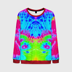 Свитшот мужской Tie-Dye abstraction, цвет: 3D-красный