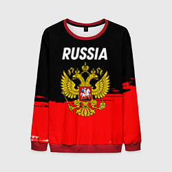 Свитшот мужской Россия герб краски абстракция, цвет: 3D-красный