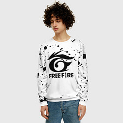 Свитшот мужской Freefire черные краски, цвет: 3D-белый — фото 2